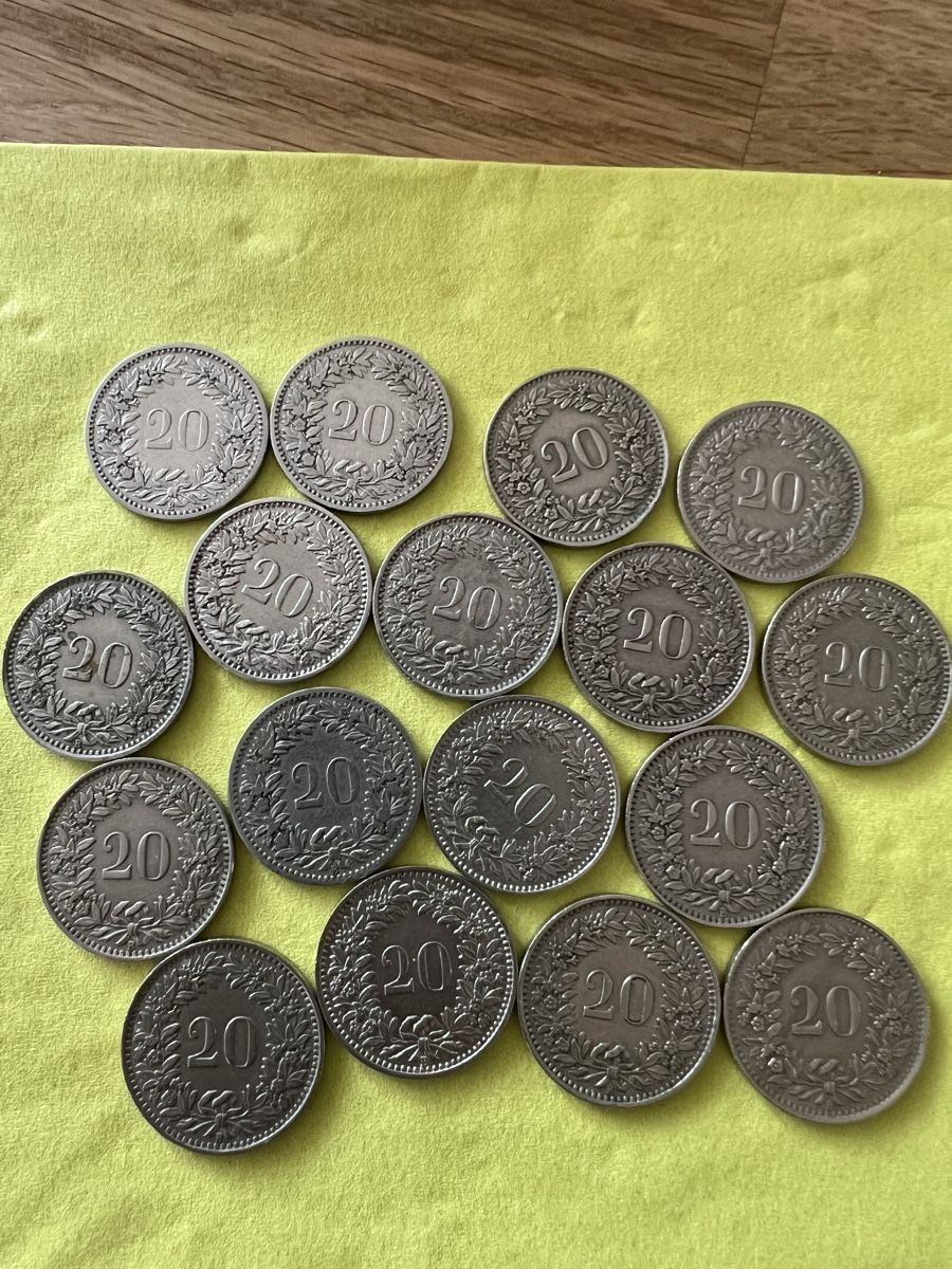 Tutti le monete: 20-Rappen, 17 Stk. – Usato da Schöftland venduto da mamajasima5 1