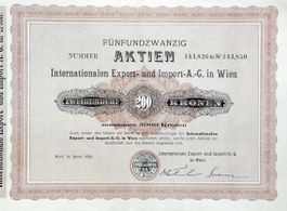 Internationale Export- und Import-AG in Wien - 1920