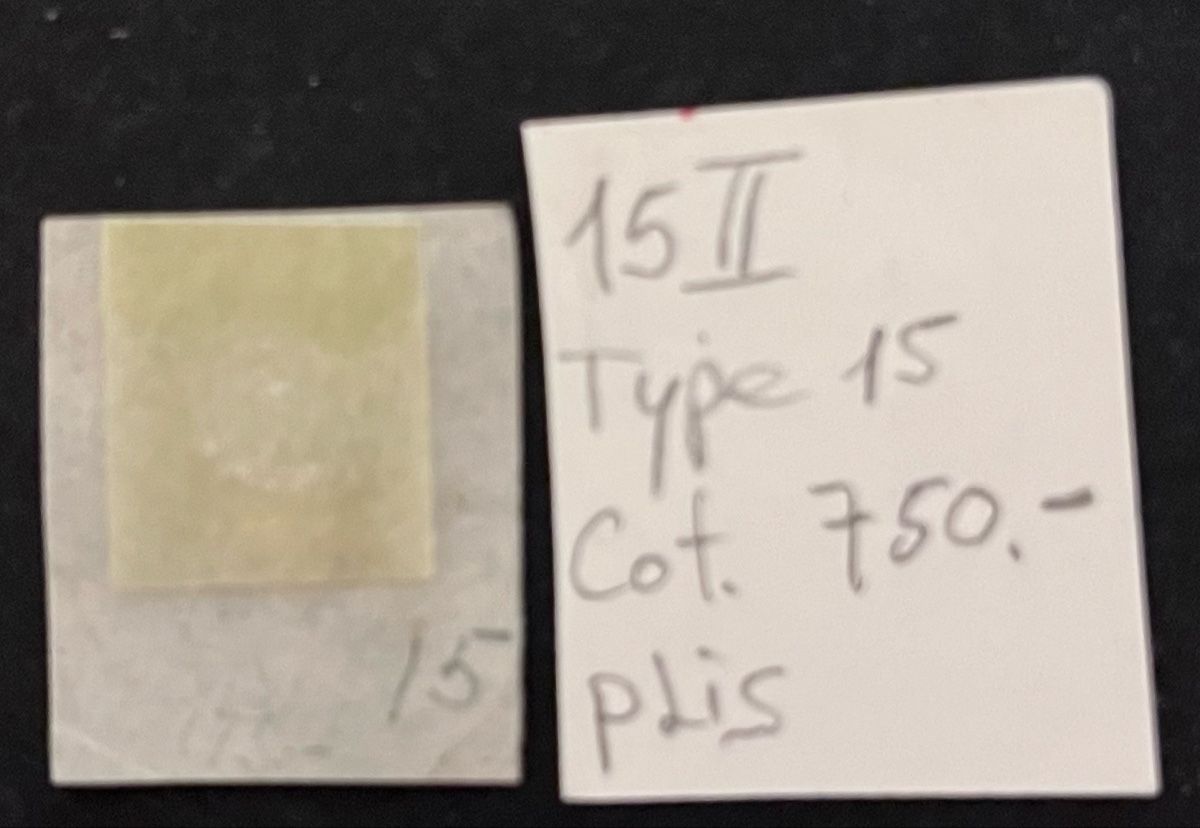 Tous les timbres: 1850 Rayon I Nr. 15II Type 15 Cat. 500.-  – D'occasion à Sottens par thigroux 1