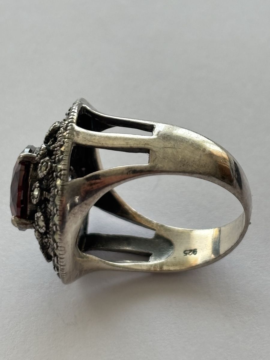 Ringe: Silber Ring 925 mit Granat und Markasiten – Gebraucht aus Langnau am Albis von flusspflege 5