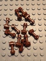 Lego 12x Stange mit Bolzen (92690) braun