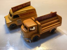 2 x Matchbox Autos "COCA COLA LKW/BEDFORD EVENING NEWS“ 50er