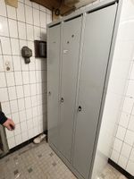 Garderobenschrank Metall 3 Abteile grau gebraucht