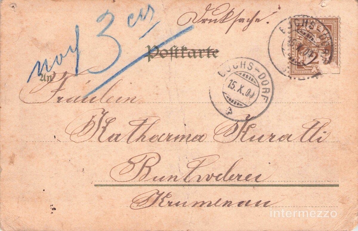 Cartoline postali: Buchs SG // 1901 Litho Strasse // Sommer – Usato da Basel venduto da intermezzo12 1