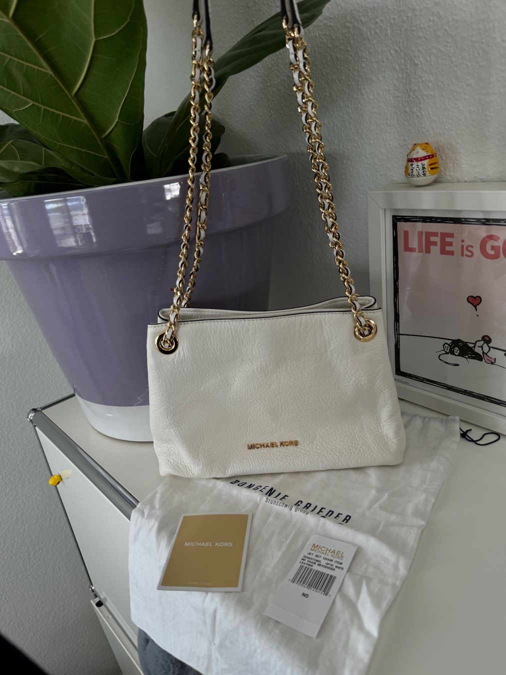 Michael Kors Borse da donna: MICHAEL Michael Kors Jet Set Chain Messenger Bag White Gold – Nuovo (secondo la descrizione) da Zuerich venduto da Moochie 1