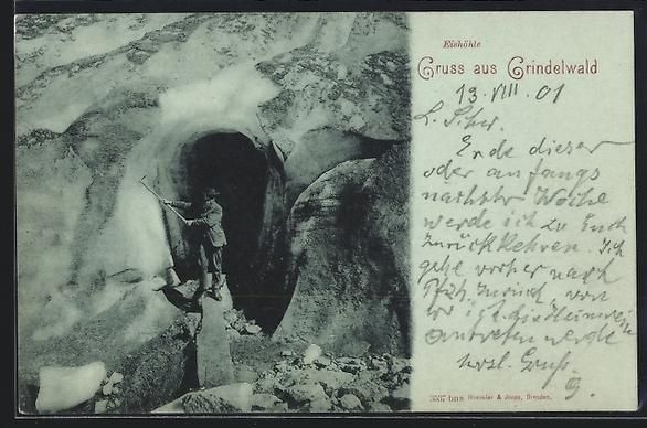 Cartes postales: Grindelwald, Bergsteiger am Eingang der  – D'occasion à Berlin par bartko-reher