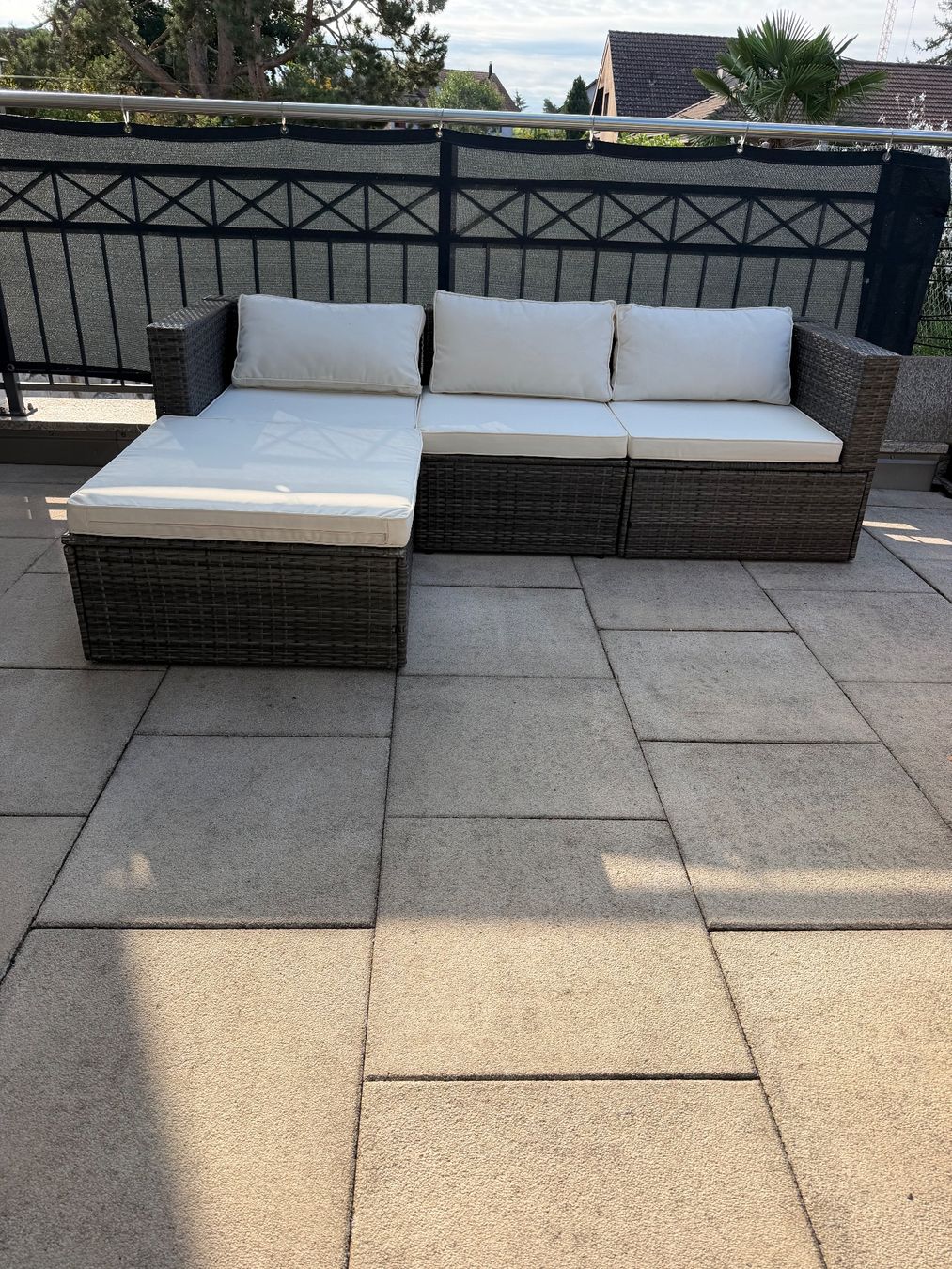 Divani: Gartensofa Polyrattan grau Ecksofa mit Hocker neuwertig – Usato da Glattfelden venduto da Giovi2002 1