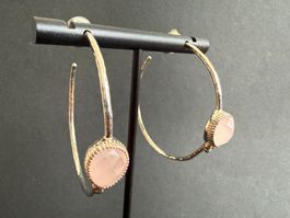 Silber Ohrringe mit Rosenquarz 925
