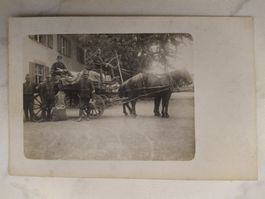 Alte Foto, Pferdewagen mit Soldaten, Winterzeit 1910