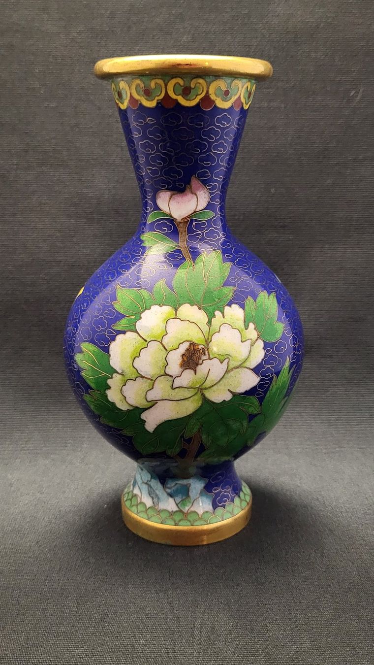 Vasi & Recipienti: Cloisonne-Vase Dunkelblau – Usato da Basel venduto da spinne02