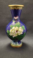 Cloisonne-Vase Dunkelblau