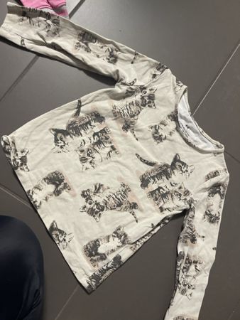 H&M Shirt mit Katzenmuster, Gr. 110 Top Zustand!
