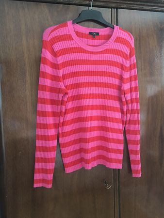 Dünner Ripp Pulli gestreift, Gr. XL