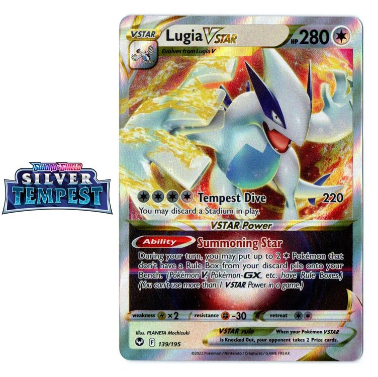 Lugia VSTAR 139/195 – Carta Pokemon Rara Da Silver Tempest (SWSH) – Condizione Near Mint + Toploader TitanCards Per Protezione - 2