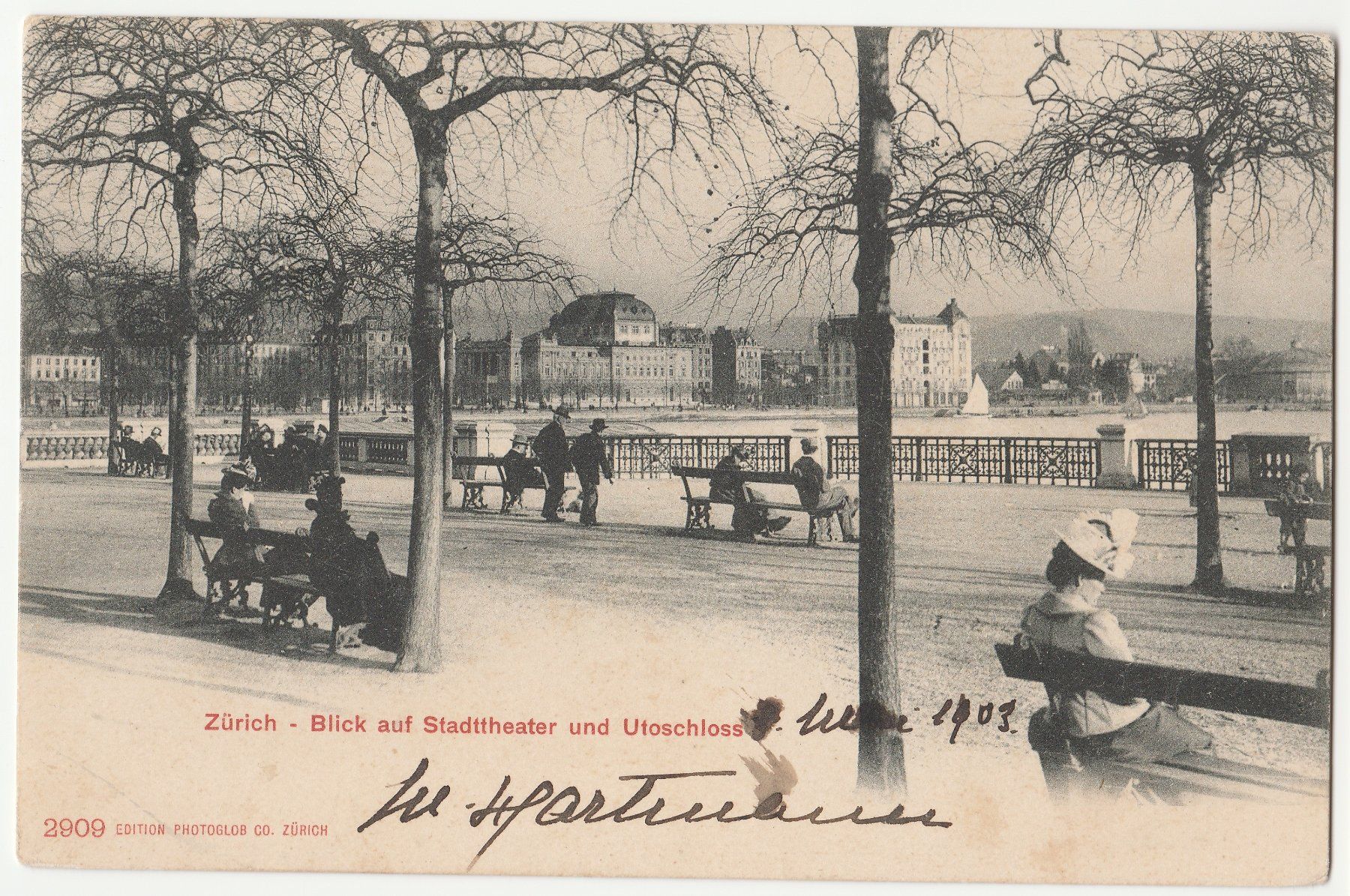 Cartoline postali: Zürich - (1903) – Usato da Fällanden venduto da Blausegelfliege