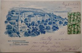 1903 Postkarte Kath. Knabenpensionat & Lehrerseminar Zug