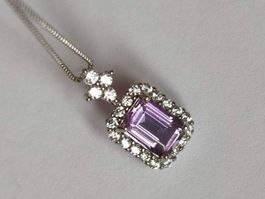 Wunderschöne Halskette mit Amethyst Anhänger, Silber💍💜