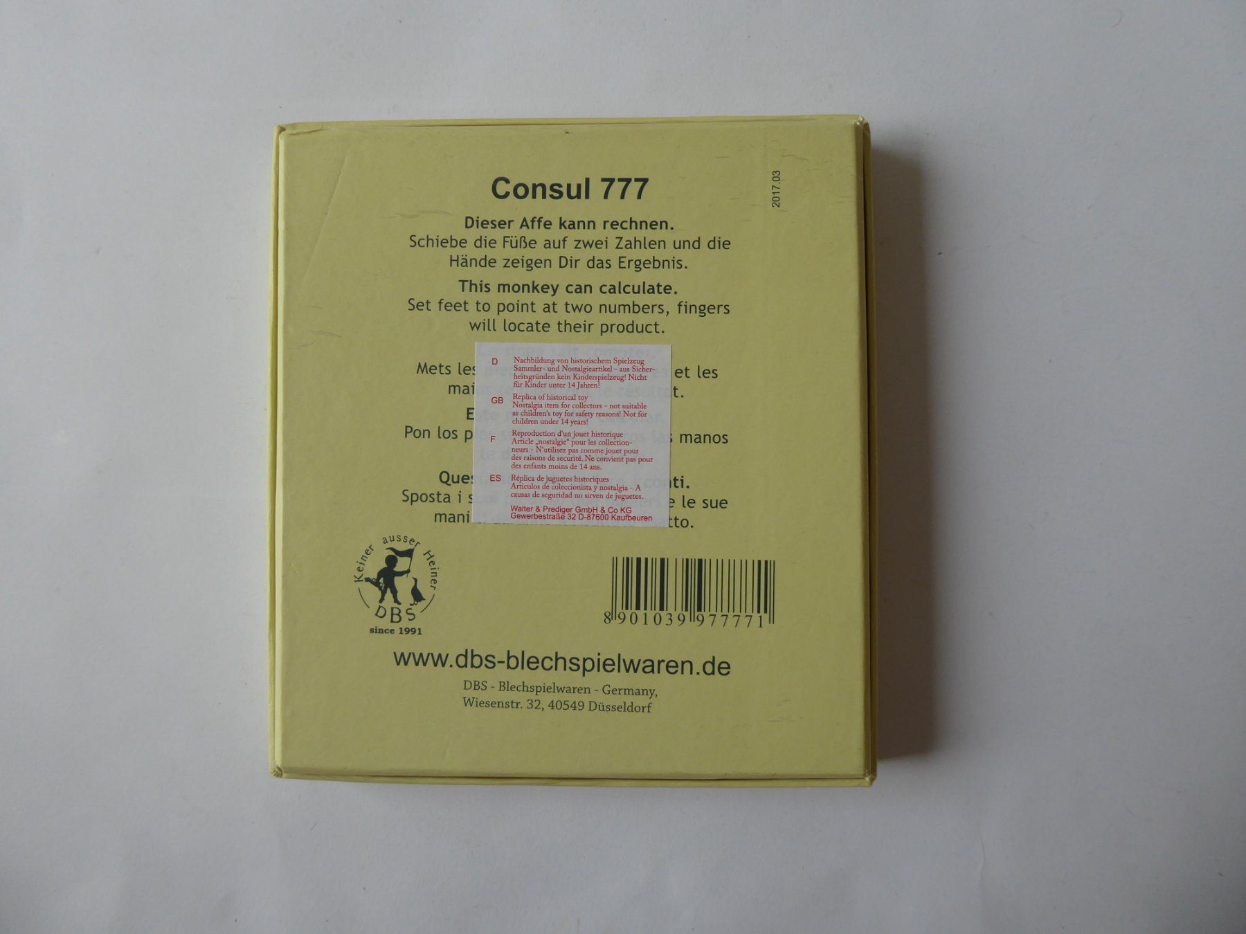 Giocattoli: Origineller Rechenaffe, Düsseldorfer Blechspielwaren – Usato da Turbenthal venduto da Panau 5