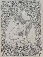 FIDUS - Orig. Illustration, Zinkographie, Akt, 1927