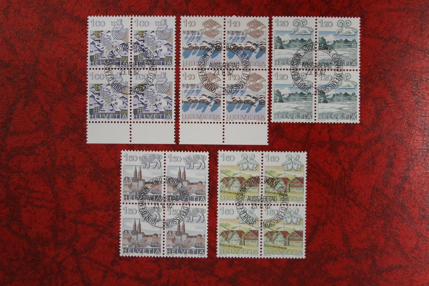 Tous les timbres: 1982: 680-682,684+685 4er-Block ET. – D'occasion à Deitingen par Lglobi
