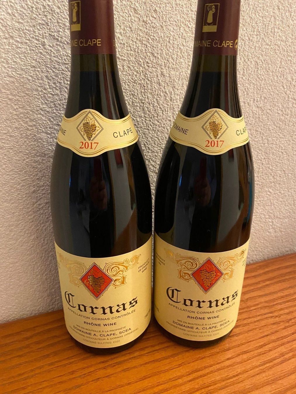 Vino: 2X  DOMAINE AUGUSTE CLAPE CORNAS 2017 – Nuovo e nell'imballaggio originale da Crans VS venduto da wine-trader