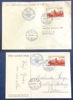 1943 - Pro Aero Brief + Postkarte Oskar Bider 30 J.Alpenflug