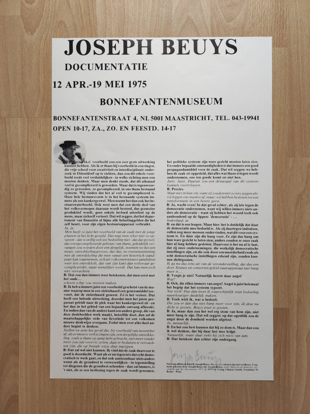 Foto & Immagini: JOSEPH BEUYS - DOCUMENTATIE - ORIGINAL-PLAKAT - SIGNIERT – Usato da Goldach venduto da Gaip 4