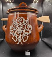 Traditioneller Honigtopf aus Keramik mit Brauner Glasur