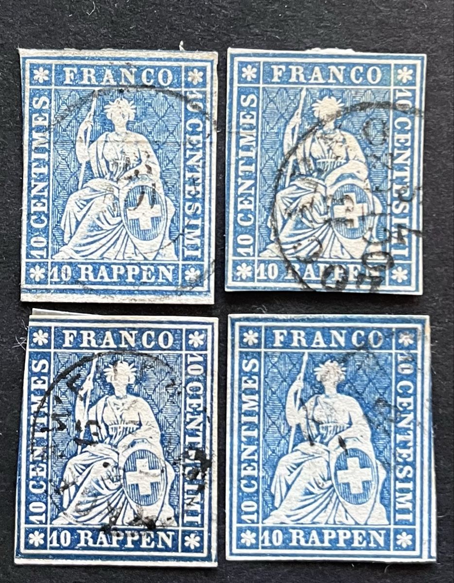 Tutti i francobolli: 4x Strubel 23G Oblitérés – Usato da Sottens venduto da thigroux