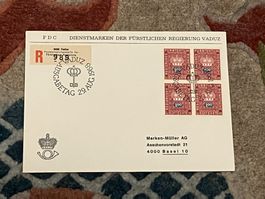 1 Erstagsbrief LI Einschreiben Viererblock 1968