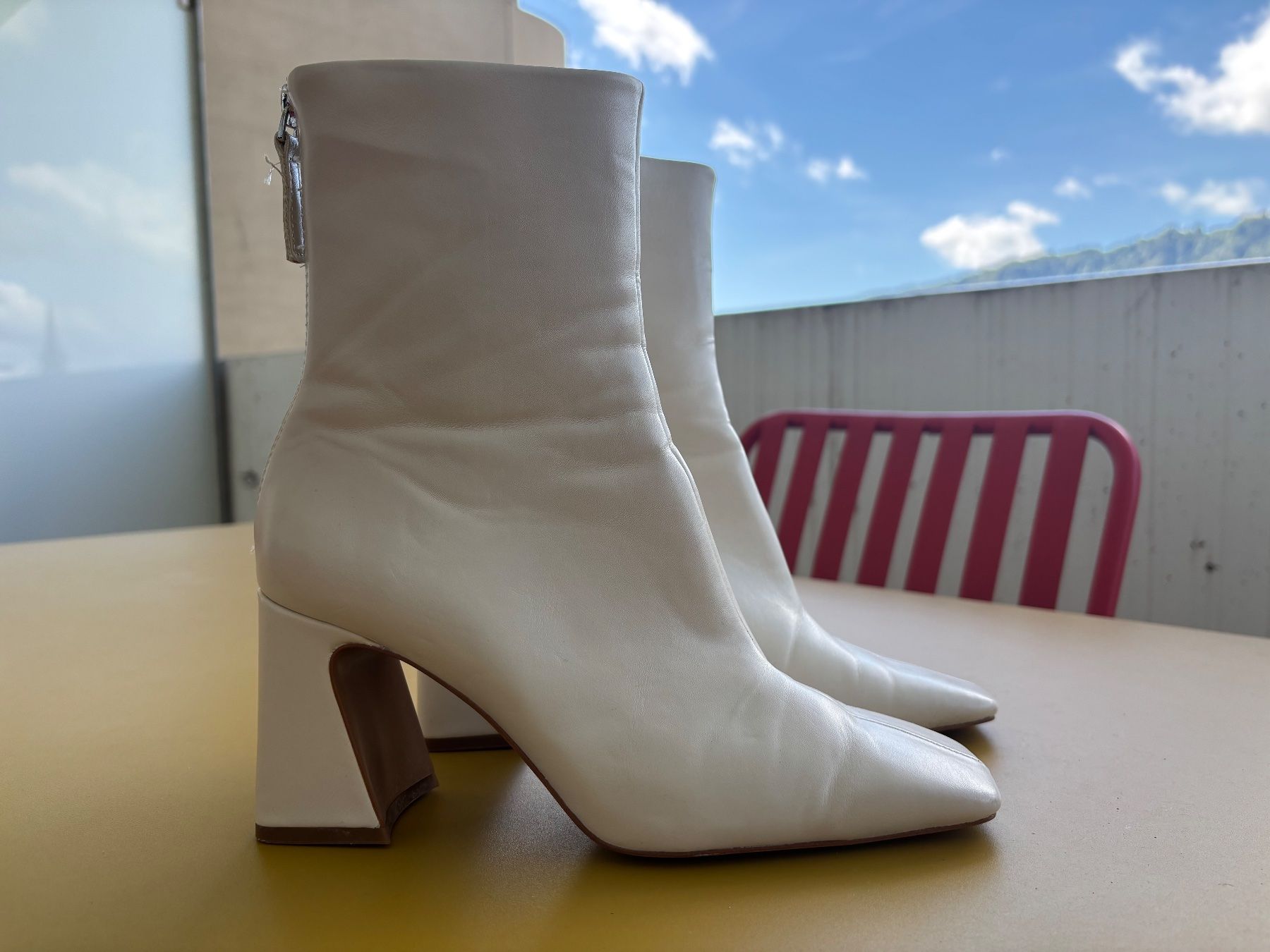 Mango Scarpe da donna: MANGO weisse  Square-toe Stiefelette Gr. 36 – Usato da Zürich venduto da missmodernage 1