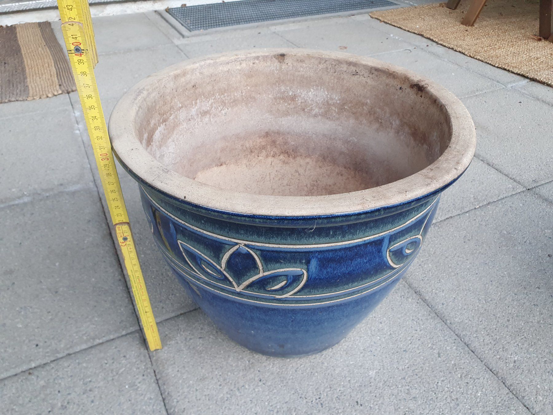 Vasi per fiori: Blumentopf - Pflanzgefäss - Ton - blau – Usato da Münsingen venduto da C.Kreuzer 5