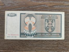 Bosnien 1'000 Dinara 1993 !!!!!!!