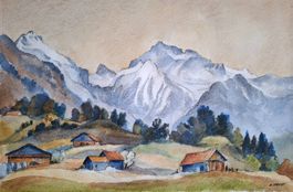 Aquarell Ferdinand Meyer-Streiff Kärpf von Ennenda 1980 GL