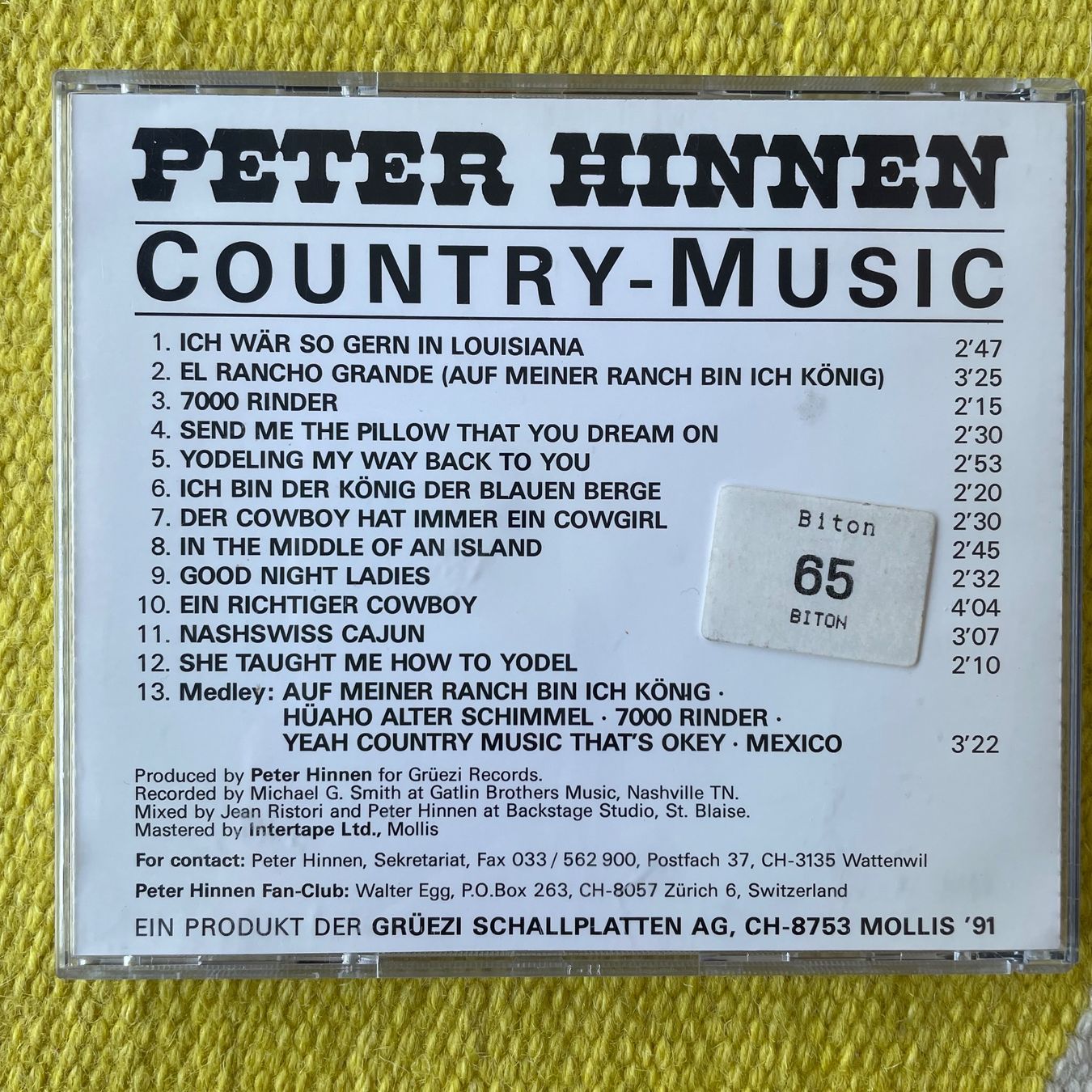 CD: PETER HINNEN-COUNTRY MUSIC – Usato da Rorschacherberg venduto da CD-Roli 1