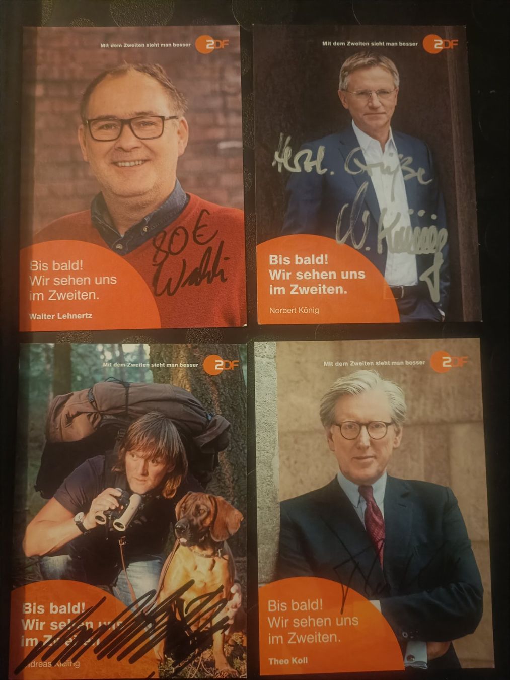 Autogramme: 4 signierte ZDF Autogrammkarte - Set – Gebraucht aus Menziken von Artographs