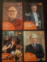 4 signierte ZDF Autogrammkarte - Set