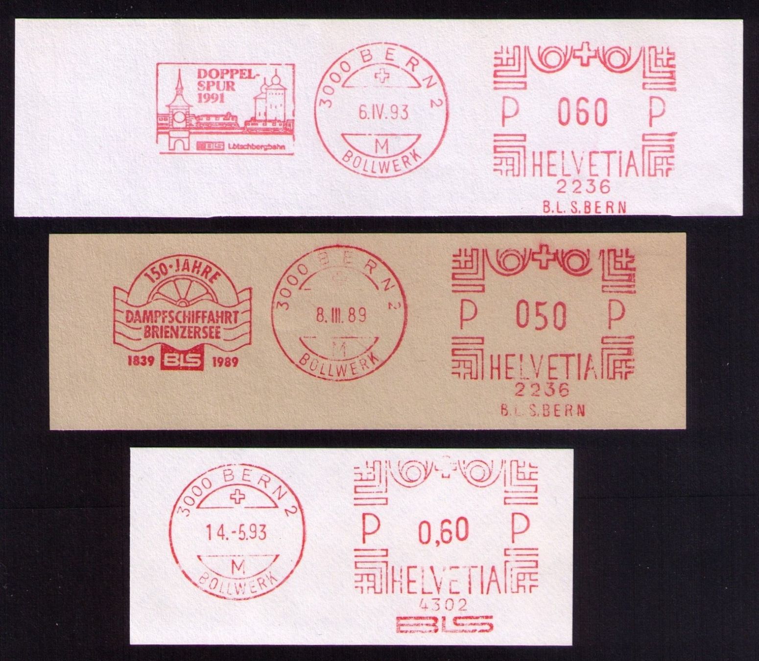 Tutti i francobolli: Freistempel 2236+4302 der BLS__BERN-LÖTSCHBERT-SIMPLONBAHN ! – Usato da Marthalen venduto da Ch_quality 1