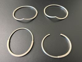 4 Pandora Armreifen aus Silber in Grösse S
