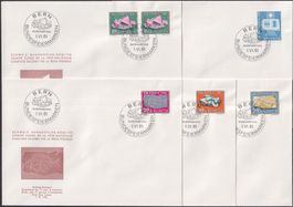 1961, B103-B107, Fünf illustrierte Komitee FDC, adresslos