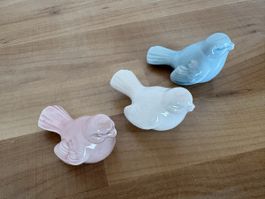 3 Keramik Vogel Figuren