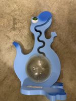 tirelire dinosaure bleu bois bon état