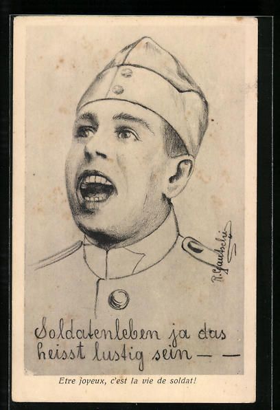 Foto, Lettere & Cartoline: AK Lustiger Schweizer Soldat, Portrait – Usato da Berlin venduto da bartko-reher