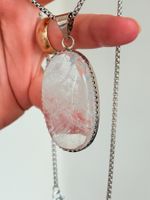 Pendentif pierre naturelle quartz clair neuf