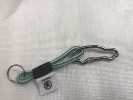 Skoda Schlüsselanhänger Karabiner grün/weiss - Neu! octavia