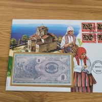 Banknoten Brief - Lettre avec billet de banque Macedonia 92