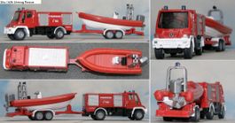 Siku 1636 Unimog Feuerwehr mit Boot - pompier avec bateau
