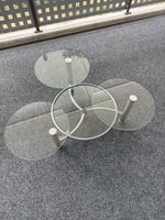 Couchtisch Glas Metall rund drei Etagen 
40