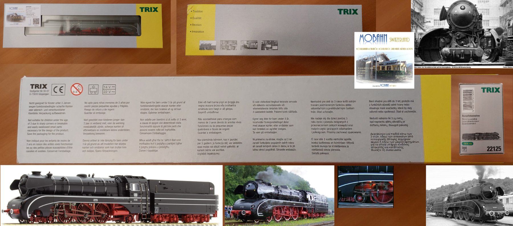 Trix Modelleisenbahnen: TRIX 22125 - Dampflok BR 10 Öl Pacific "schwarzer Schwan" DB – Neu und originalverpackt aus Rotkreuz von MOBAHN-1zu87 9