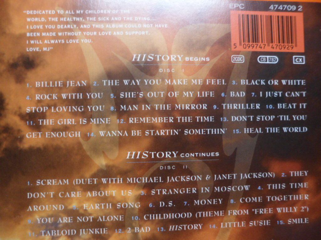 CD: MICHAEL  JACKSON   History    2 CD – Usato da Langnau i. E. venduto da gf2_29jt 3